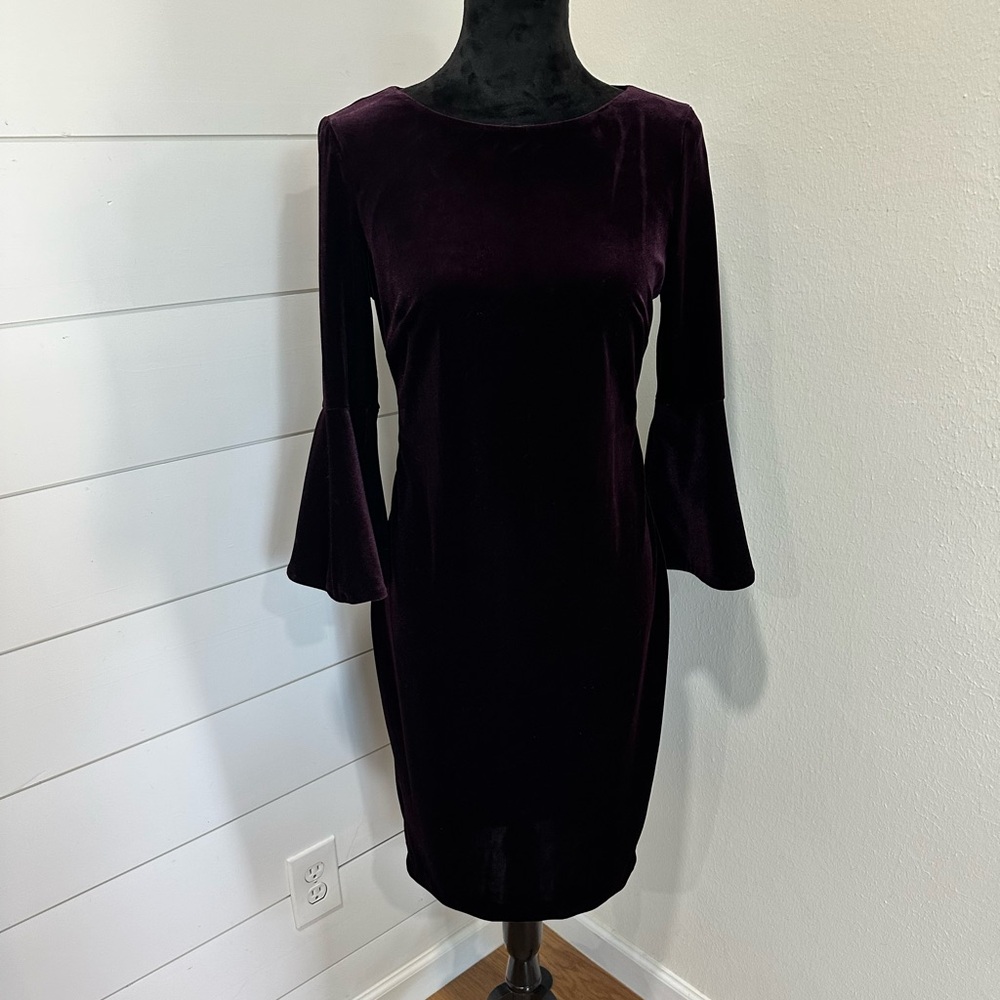 Purple Velvet Midi Dress- Calvin Klein size 6
